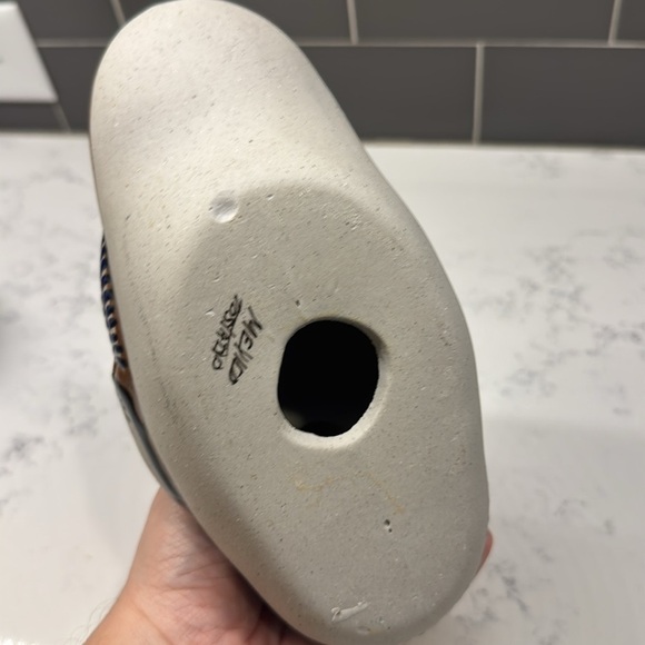 Vintage Mexican Tonala Pottery Duck Mateos Mostado Cobalt Blue Figure Figurine - Picture 8 of 10